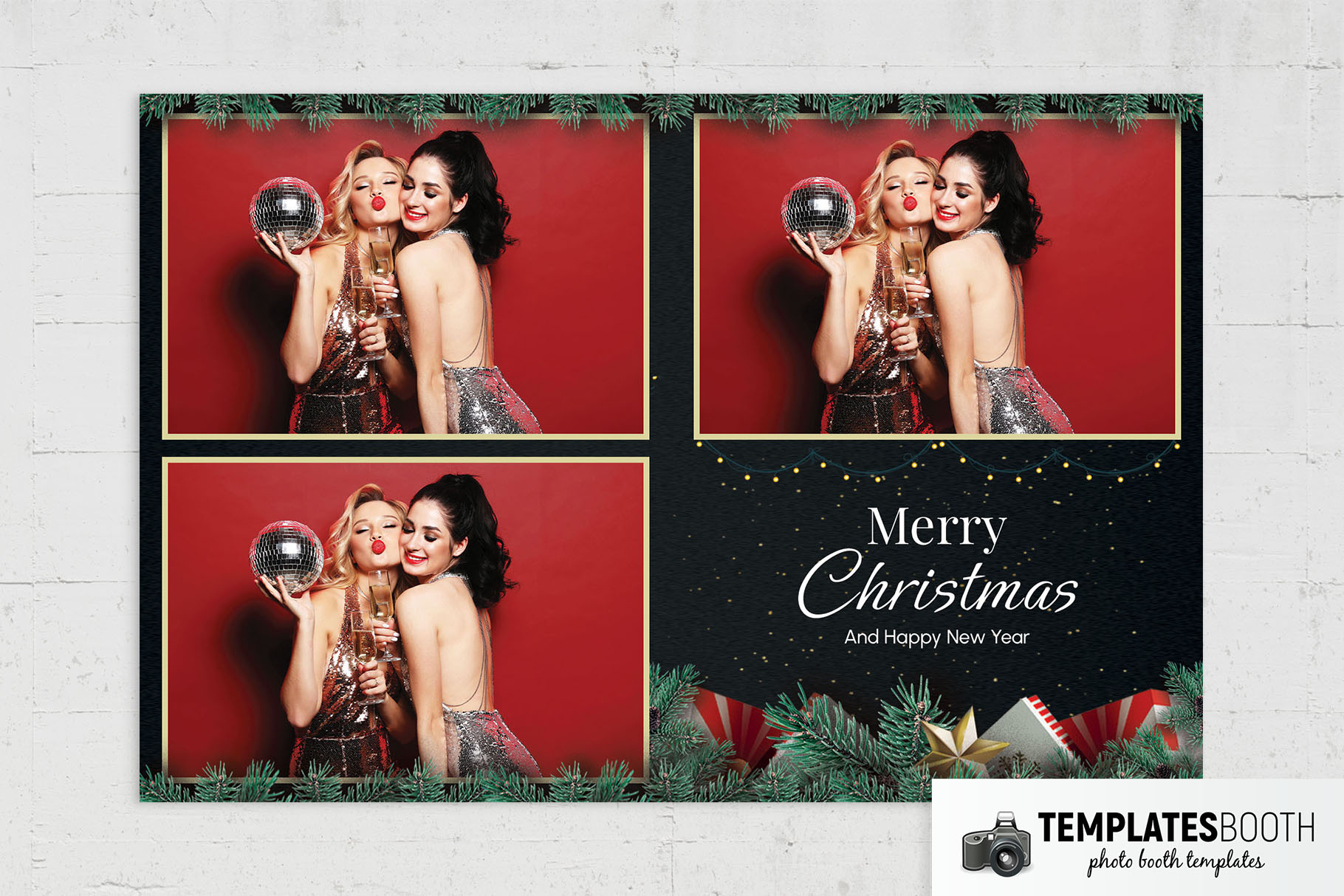 Free Festive Christmas Photo Booth Template - Templatesbooth pertaining to Christmas Photo Booth Template Free