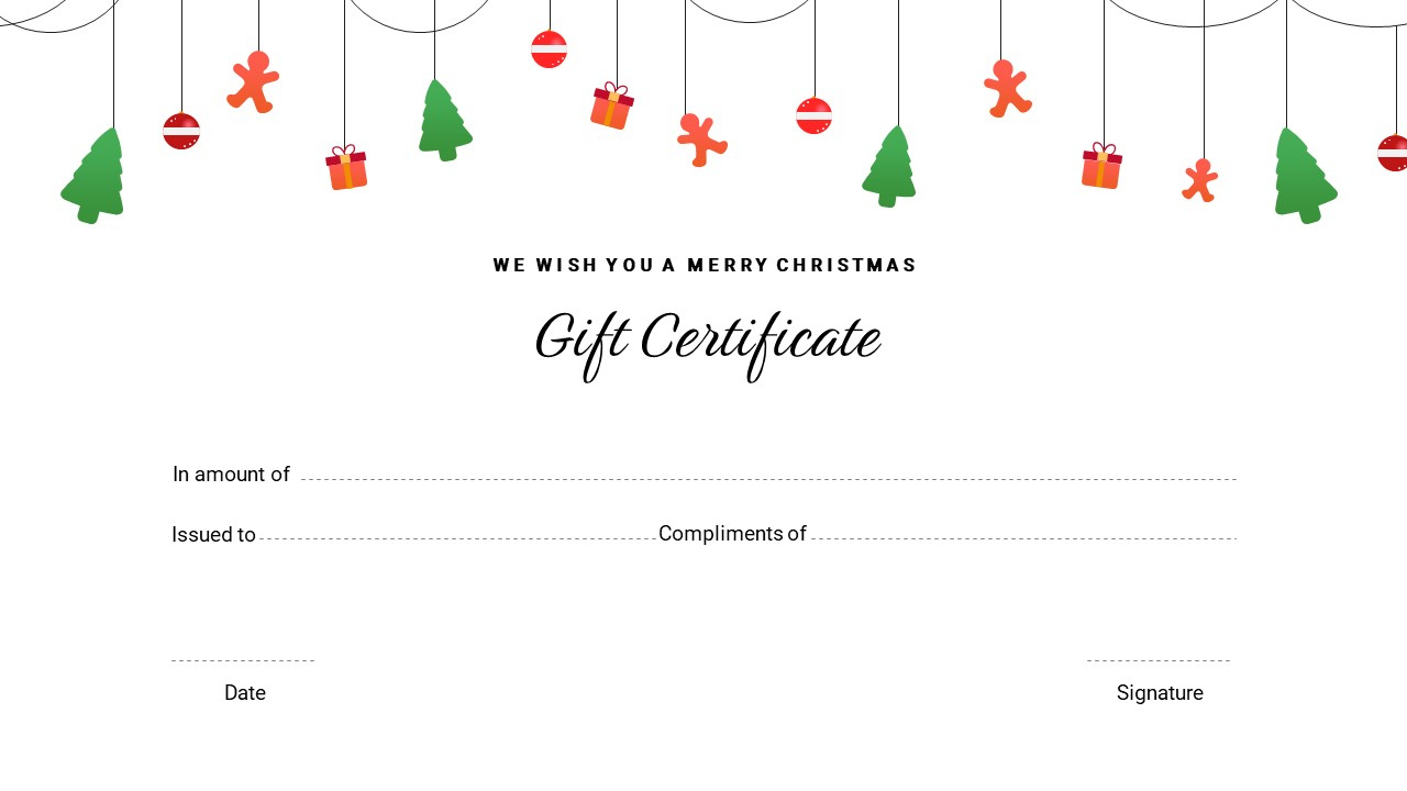Free Google Slides Christmas Gift Template Powerpoint pertaining to Christmas Present Gift Certificate Template