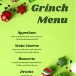 Free Grinch Menu Template For Google Docs Pertaining To Christmas Menu Printable Template Free