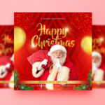 Free Happy Christmas Event Social Media Post Design Template Psd Pertaining To Christmas Social Media Post Template