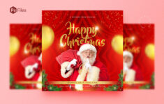 Free Happy Christmas Event Social Media Post Design Template Psd pertaining to Christmas Social Media Post Template