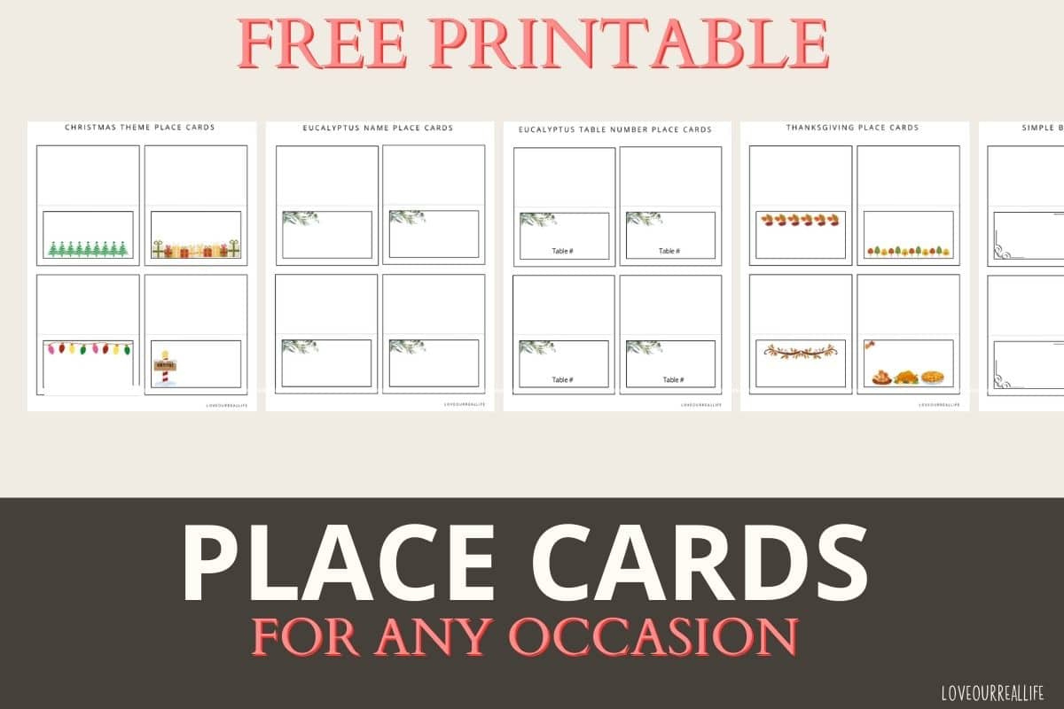 Free Place Card Printable Templates - For Any Occasion ⋆ Love Our with Christmas Table Name Place Cards Template