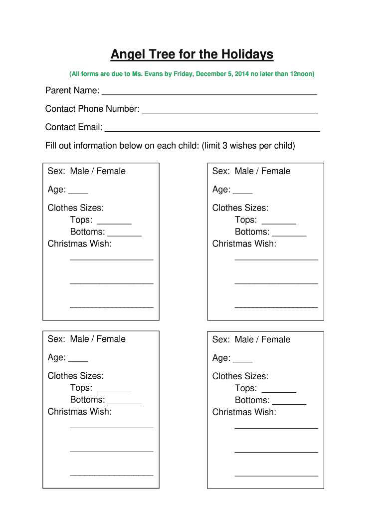 Free Printable Angel Tree Tags Template: Fill Out &amp;amp; Sign Online regarding Christmas Tags Template For Angel Tree Giving