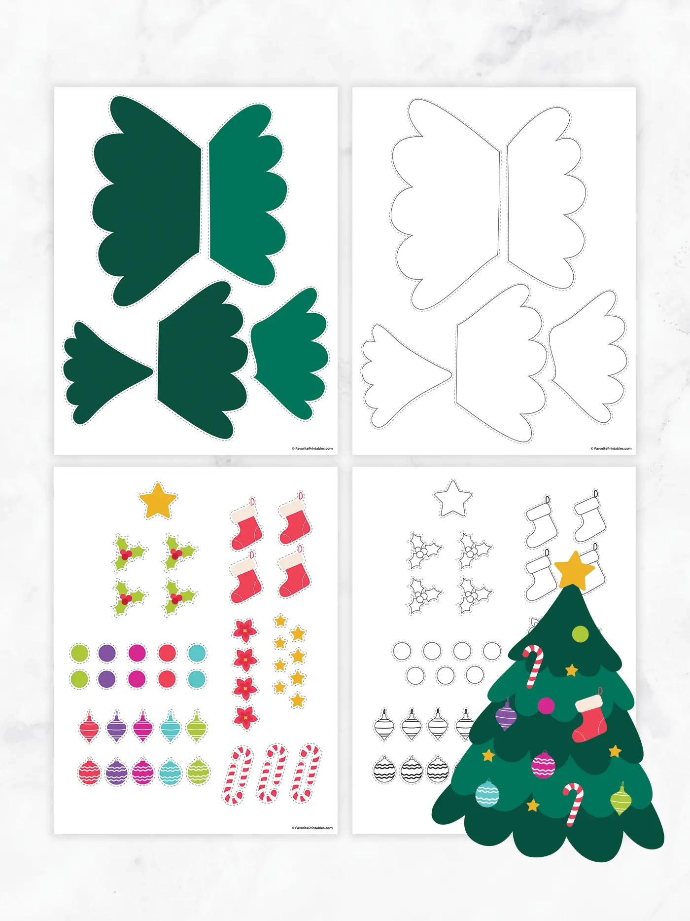 Free Printable Build A Christmas Tree Cutout - Favorite Printables with regard to Christmas Template Cut Outs