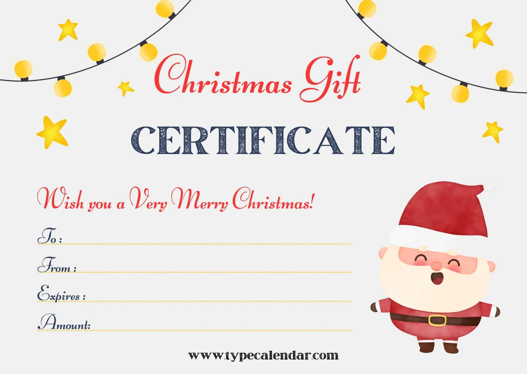 Free Printable Christmas Gift Certificate Templates [Pdf, Word] Blank for Christmas Themed Certificate Template