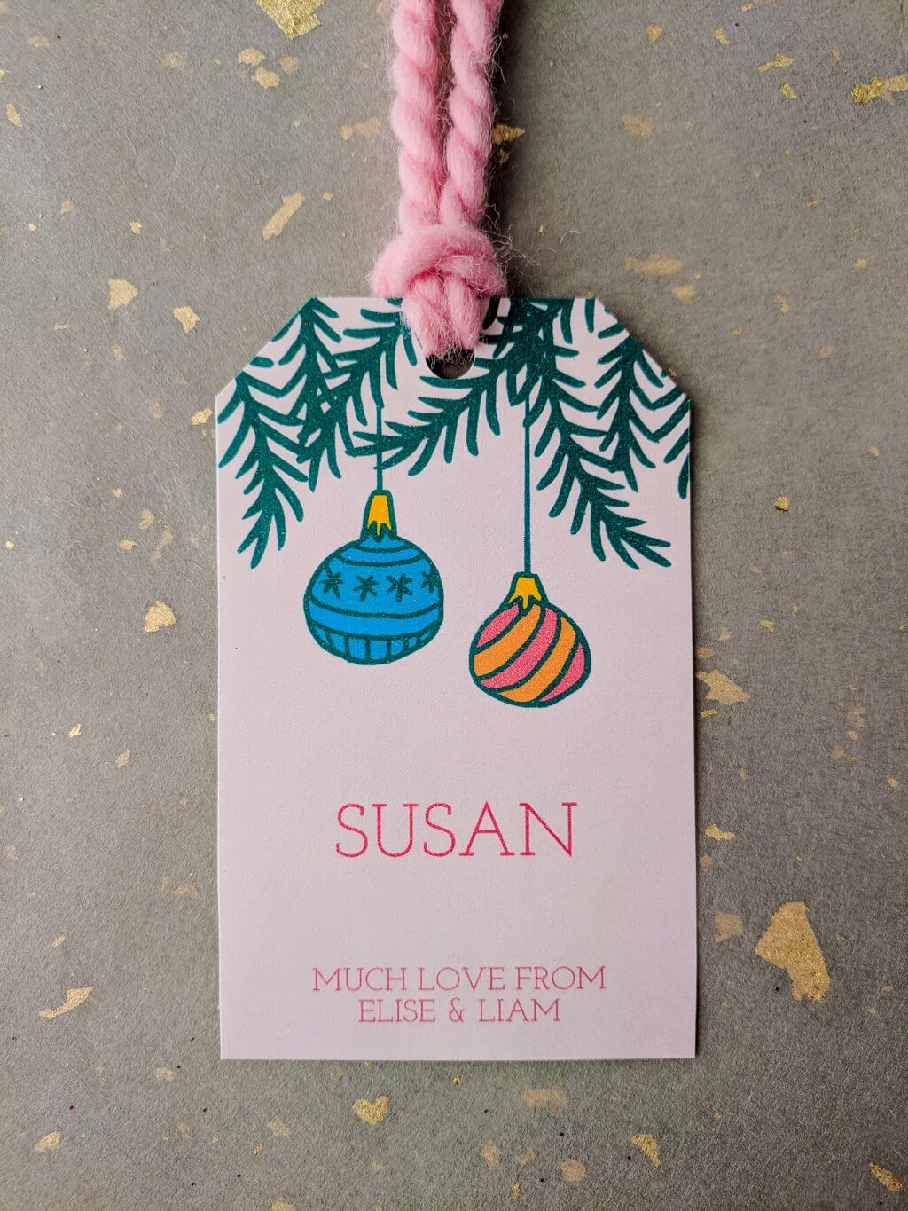 Free Printable Christmas Gift Tags In Pink - Editable - Merriment in Christmas Ornament Gift Tag Template