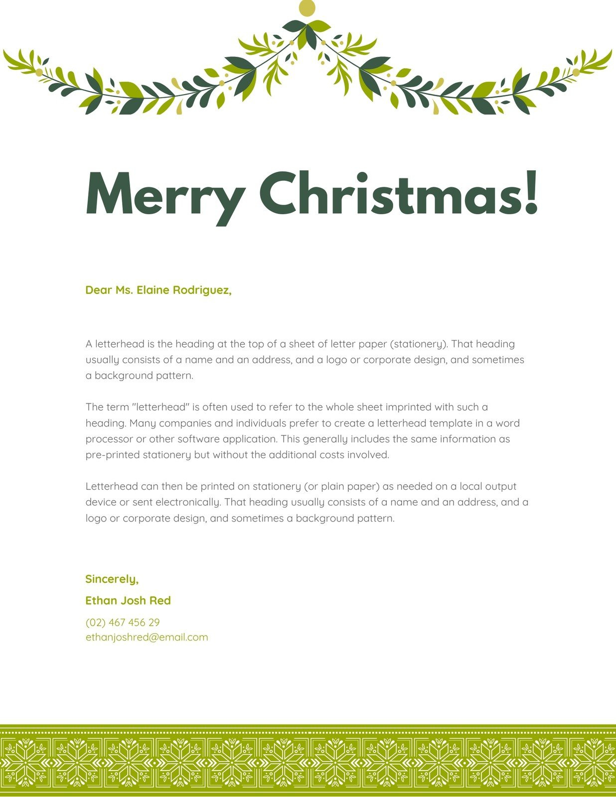 Free, Printable Christmas Letterhead Templates | Canva for Christmas Letterheads Template Free