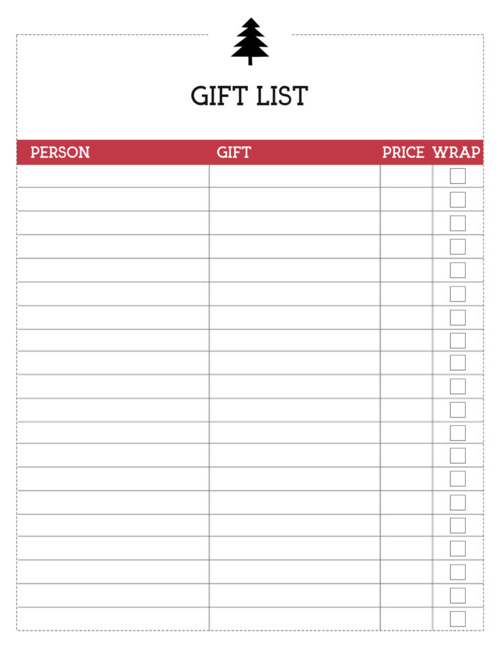 Christmas List Template With Links Christmas List Template With Links