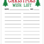 Free Printable Christmas List | Wish List For Kids   Pjs And Paint For Christmas List Template