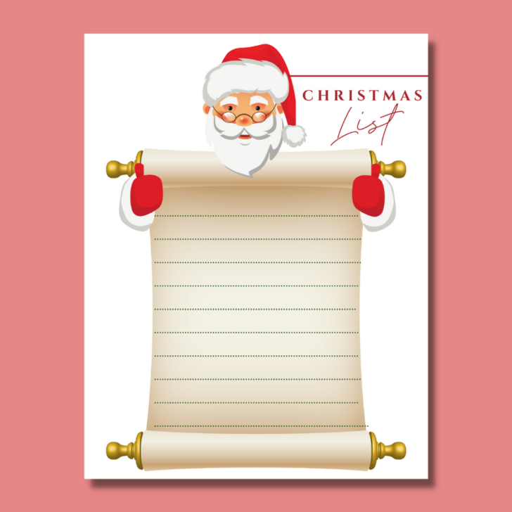Christmas List Scroll Template Christmas List Scroll Template