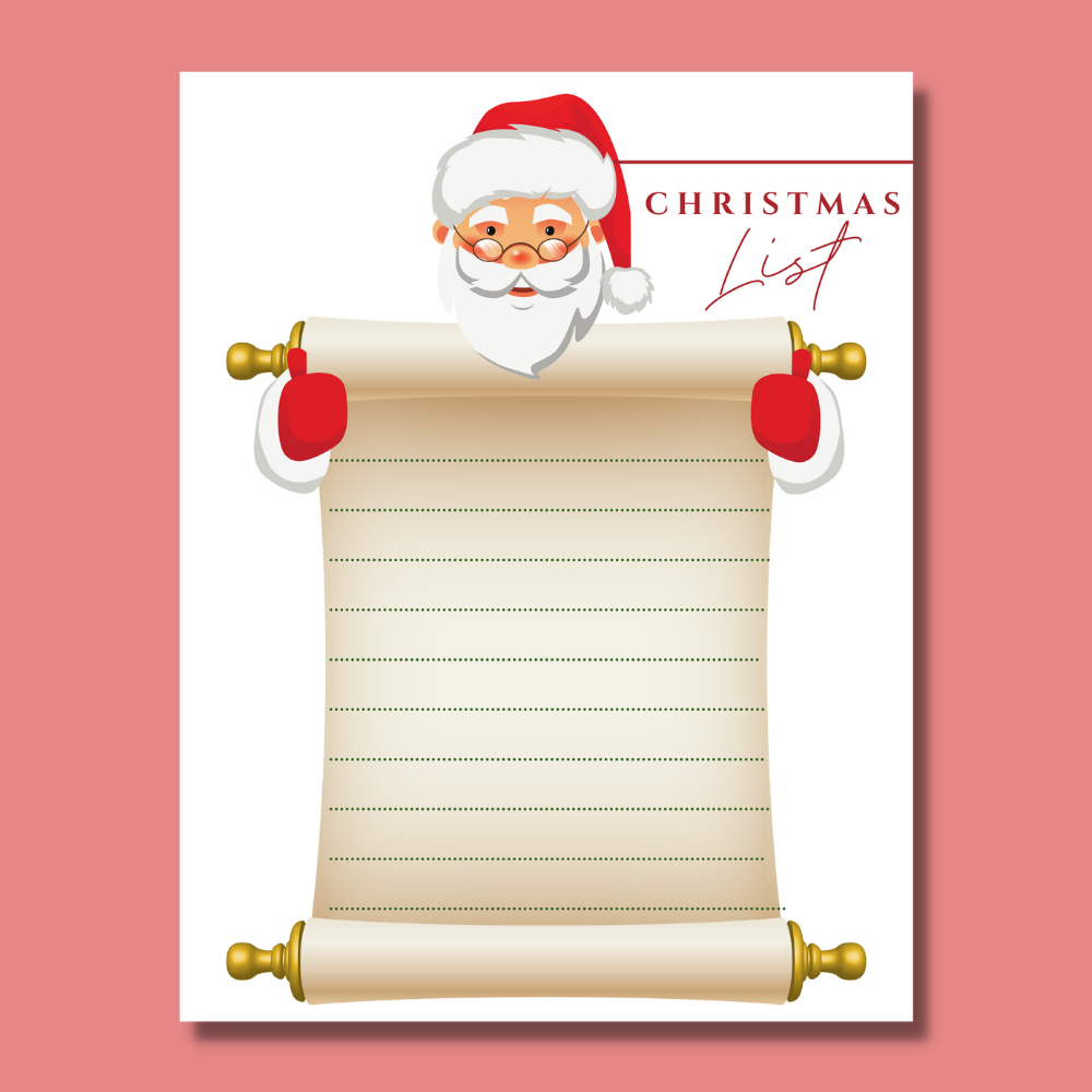 Free Printable Christmas Lists For Kids And Gift Shopping - Just with Christmas List Scroll Template