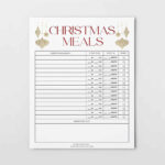 Free Printable!} Christmas Meal Planner Printable To Prep A Feast Inside Christmas Menu List Template