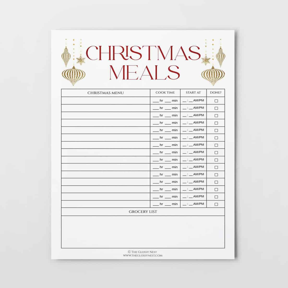 Free Printable!} Christmas Meal Planner Printable To Prep A Feast intended for Christmas Menus Template Free Downloads
