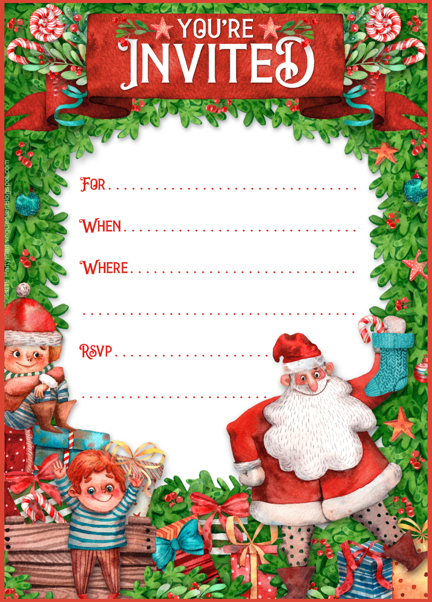 Free Printable Christmas Party Invitation - Download And Print regarding Christmas Invitation Template Blank
