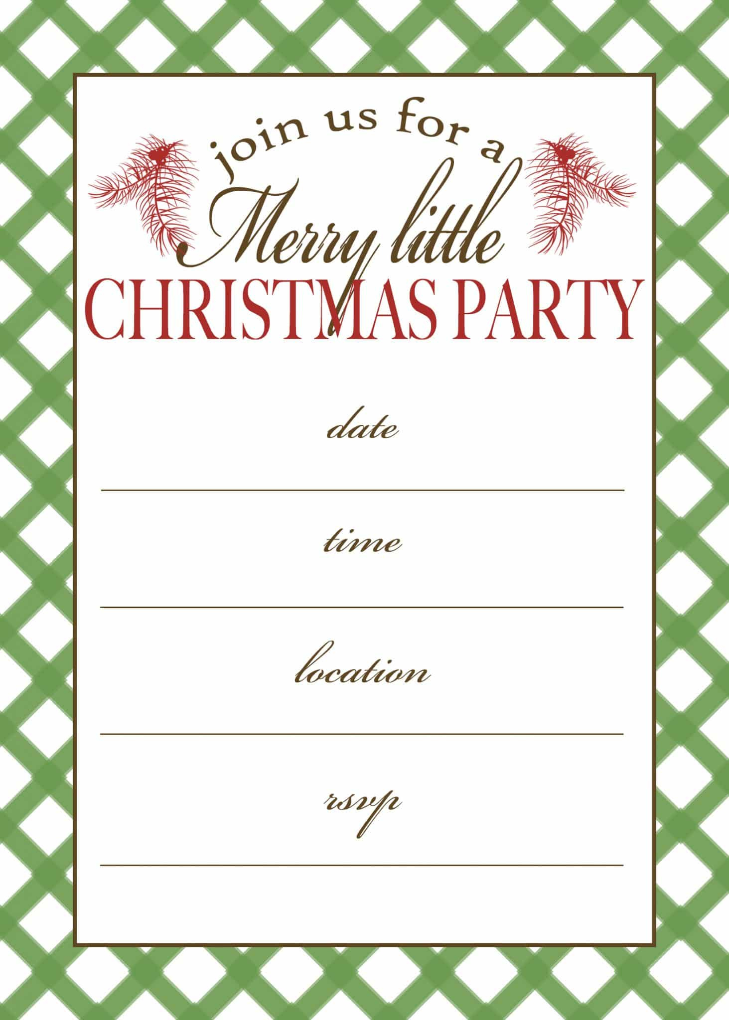 Free Printable Christmas Party Invitation | Moritz Fine Designs in Christmas Party Invitations Template Free Printables