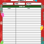 Free Printable Christmas Party Sign Up Sheet In Christmas Party Sign Up Sheet Template Free Printable
