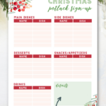 Free Printable Christmas Potluck Sign Up Sheets   The American Inside Christmas Potluck Sign Up Sheet Template