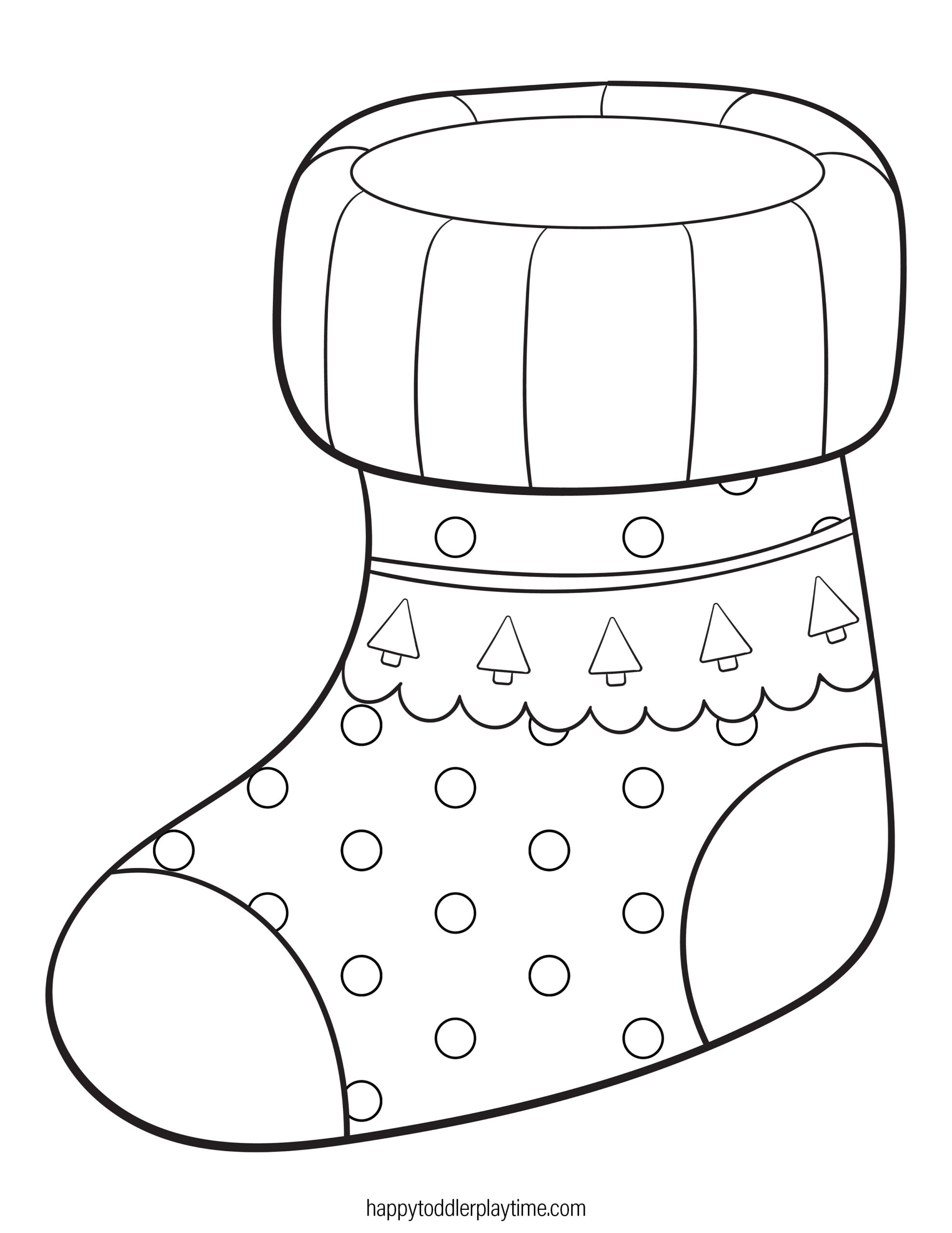 Free Printable Christmas Stocking Coloring Pages - Happy Toddler inside Christmas Stocking Coloring Template