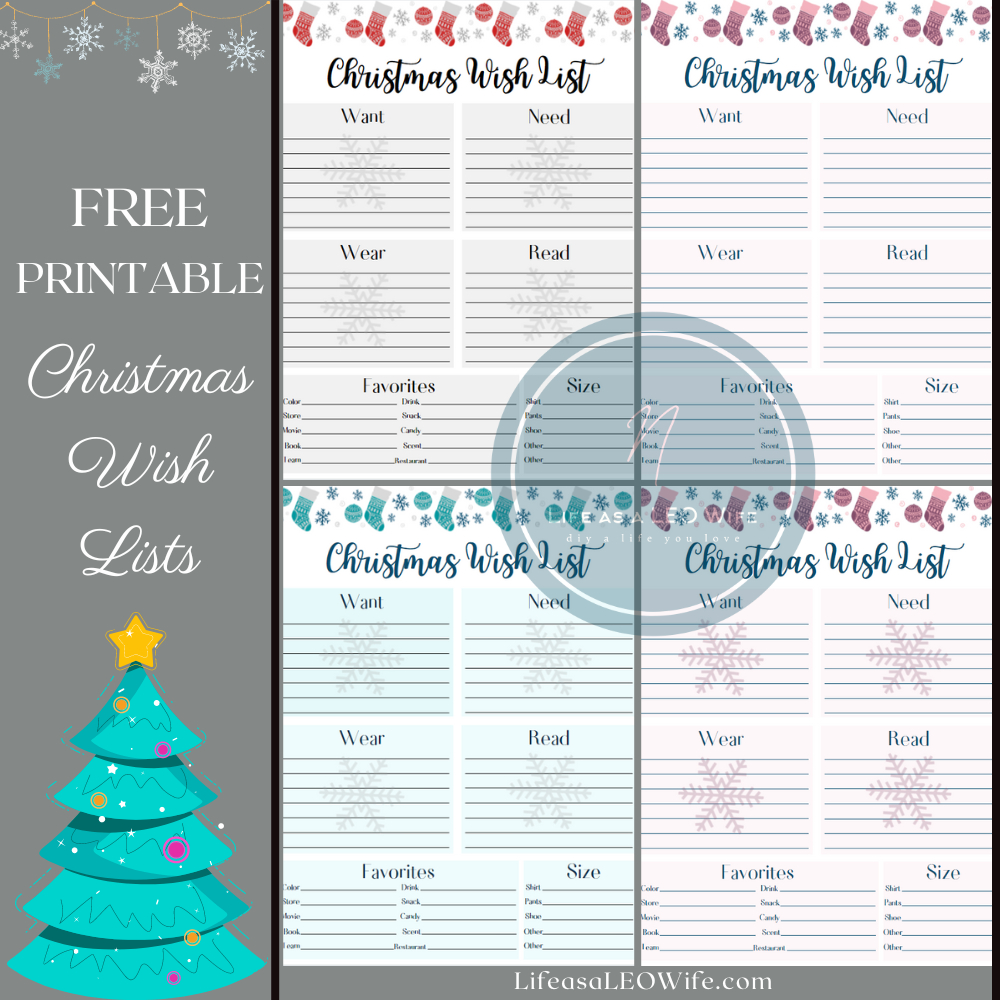 Free Printable Christmas Wish List - Life As A Leo Wife in Christmas List Template Adult