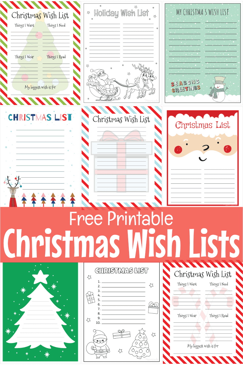 Free Printable Christmas Wish List Templates pertaining to Christmas List Template Online