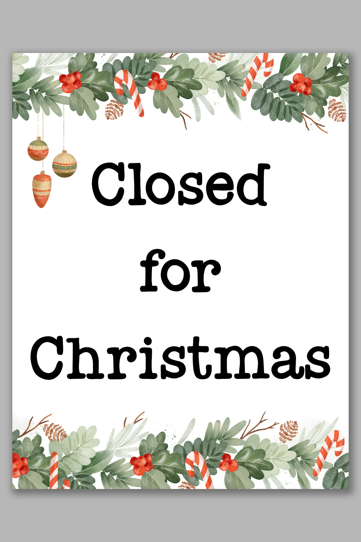 Free-Printable-Closed-For-Christmas-Sign-Template-10 - Mom Envy within Christmas Sign Template Free
