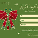 Free, Printable Custom Christmas Gift Certificate Templates | Canva For Christmas Themed Gift Certificate Template