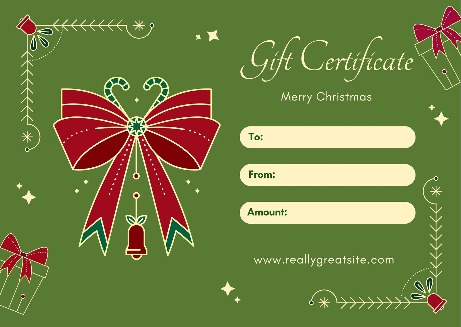 Free, Printable Custom Christmas Gift Certificate Templates | Canva for Christmas Themed Gift Certificate Template
