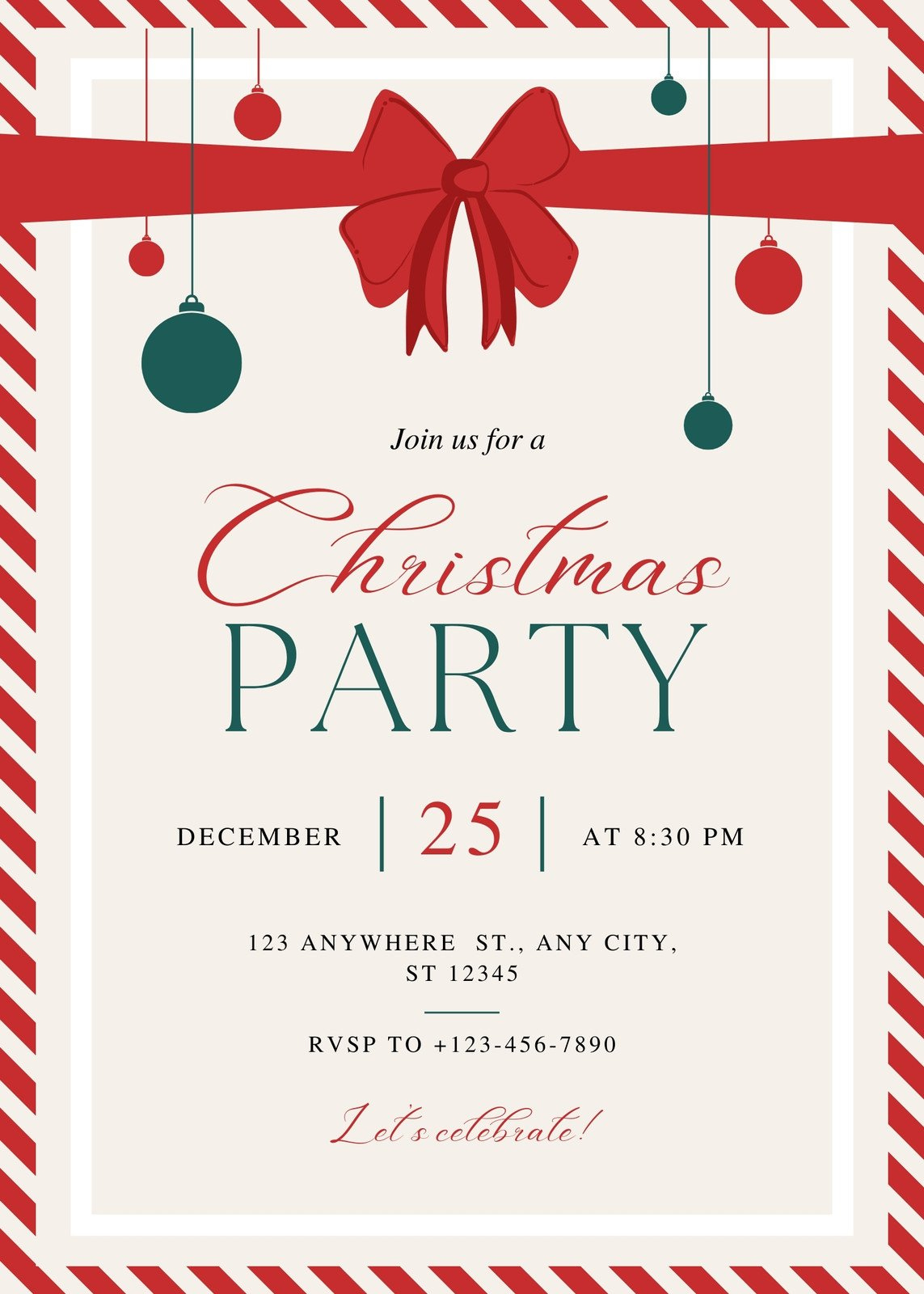 Free, Printable, Customizable Christmas Invitation Templates | Canva regarding Christmas Party Email Template Free