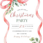 Free, Printable, Customizable Christmas Invitation Templates | Canva Throughout Christmas Invitation Template Printable Free