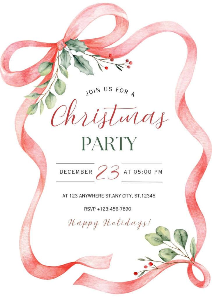 Christmas Party Invitation Template Publisher