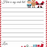Free Printable Letter To Santa Template ~ Cute Christmas Wish List In Christmas List For Santa Template