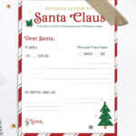Free Printable Letter To Santa Template   Favorite Printables In Christmas List To Santa Template Free