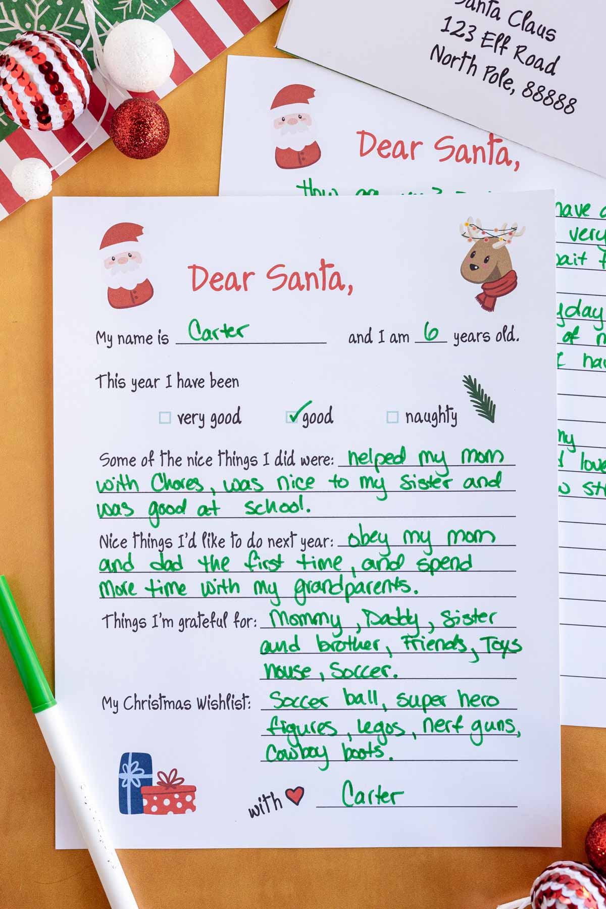 Free Printable Letter To Santa Templates For Kids - Play Party Plan throughout Christmas Letter Writing Template