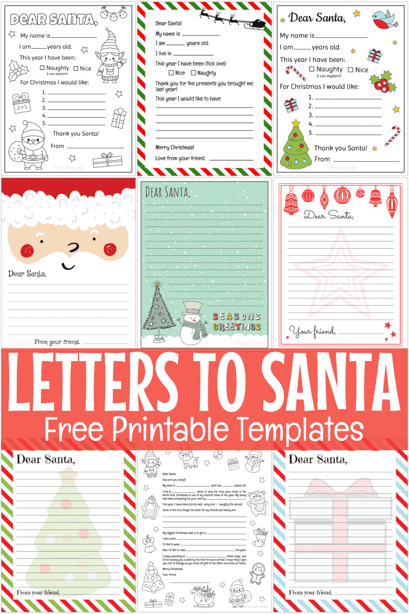 Free Printable Letter To Santa Templates within Christmas Letter Template Printable Free