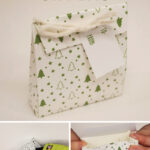 Free Printable Mini Christmas Gift Bag   Pjs And Paint Pertaining To Christmas Paper Bag Template
