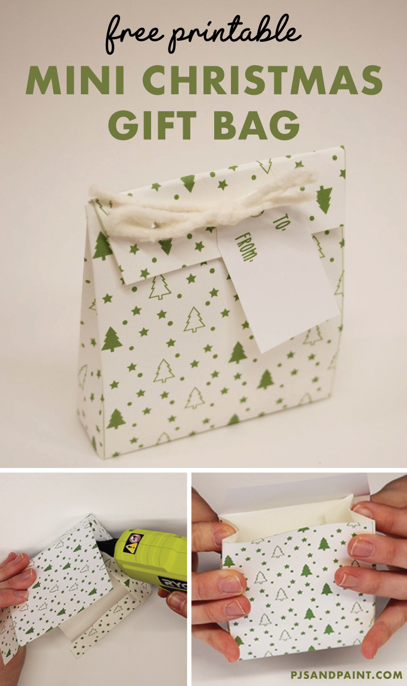 Free Printable Mini Christmas Gift Bag - Pjs And Paint pertaining to Christmas Paper Bag Template