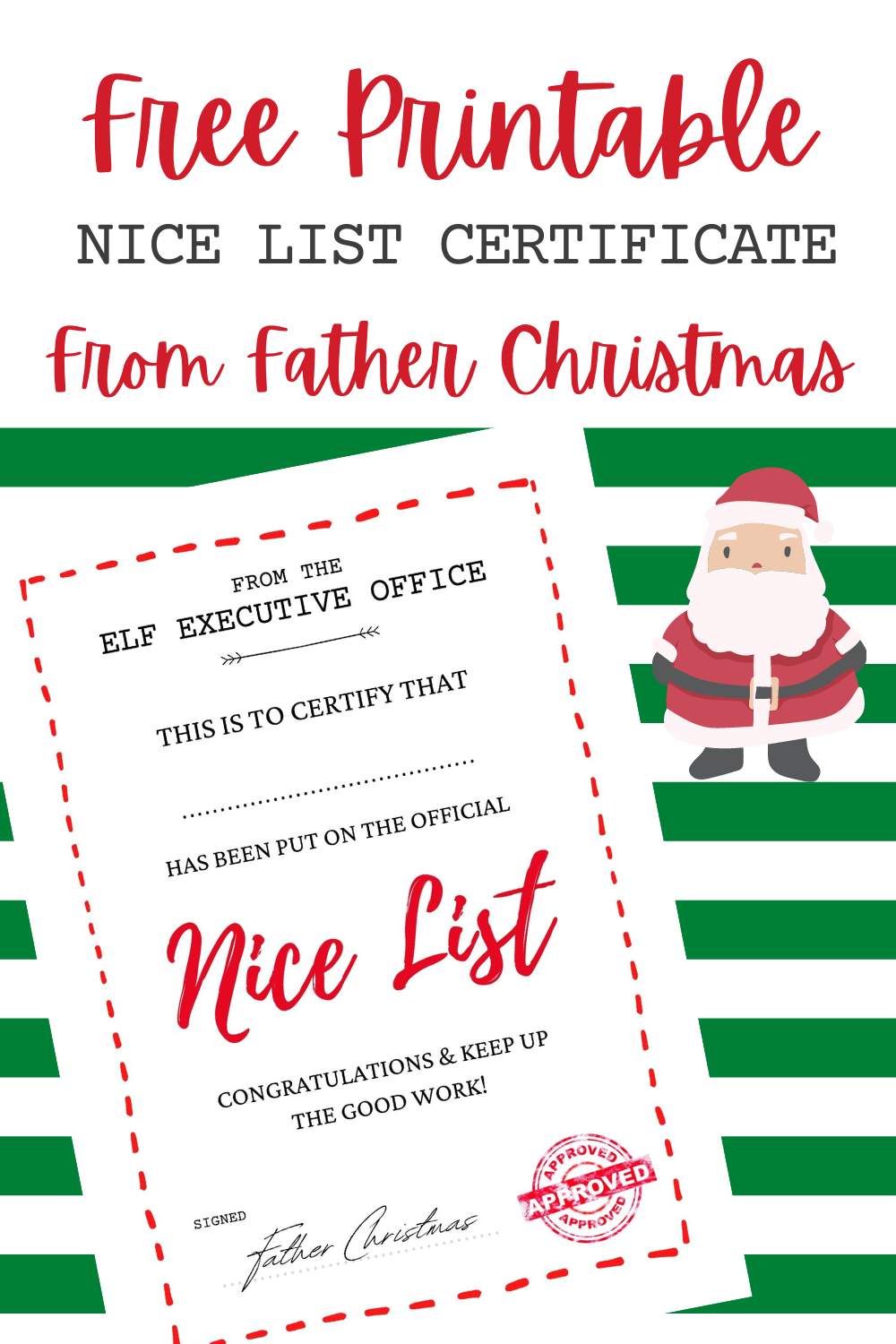 Free Printable: Nice List Certificate Template - Hodgepodgedays in Christmas Nice List Certificate Template
