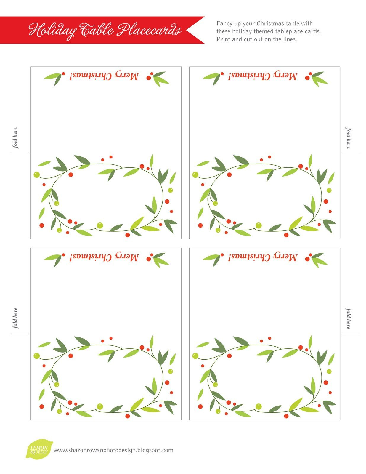 Free Printable Place Cards Template Christmas, Download Free with Christmas Name Cards Template For Tables