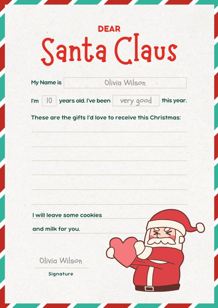 Christmas Template For Letters