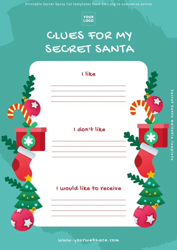 Christmas Secret Santa Template Christmas Secret Santa Template