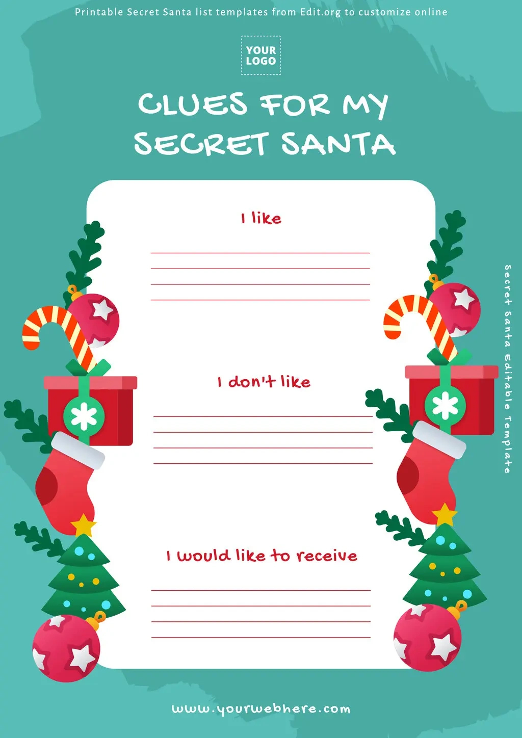 Free Printable Secret Santa Templates throughout Christmas Secret Santa Template