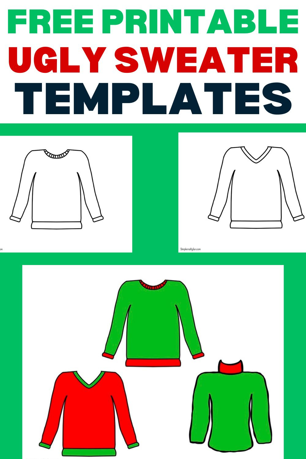 Free Printable Sweater Templates For Crafts - in Christmas Sweater Template Free