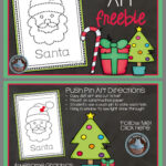 Free Push Pin Art Printables Christmas   Printable Party Favors With Christmas Push Pin Art Template