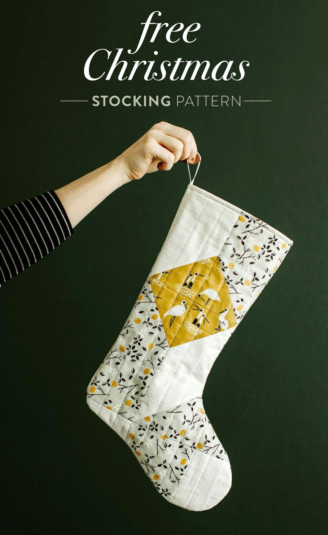 Free Quilted Christmas Stocking Pattern - Suzy Quilts throughout Christmas Stocking Template To Sew