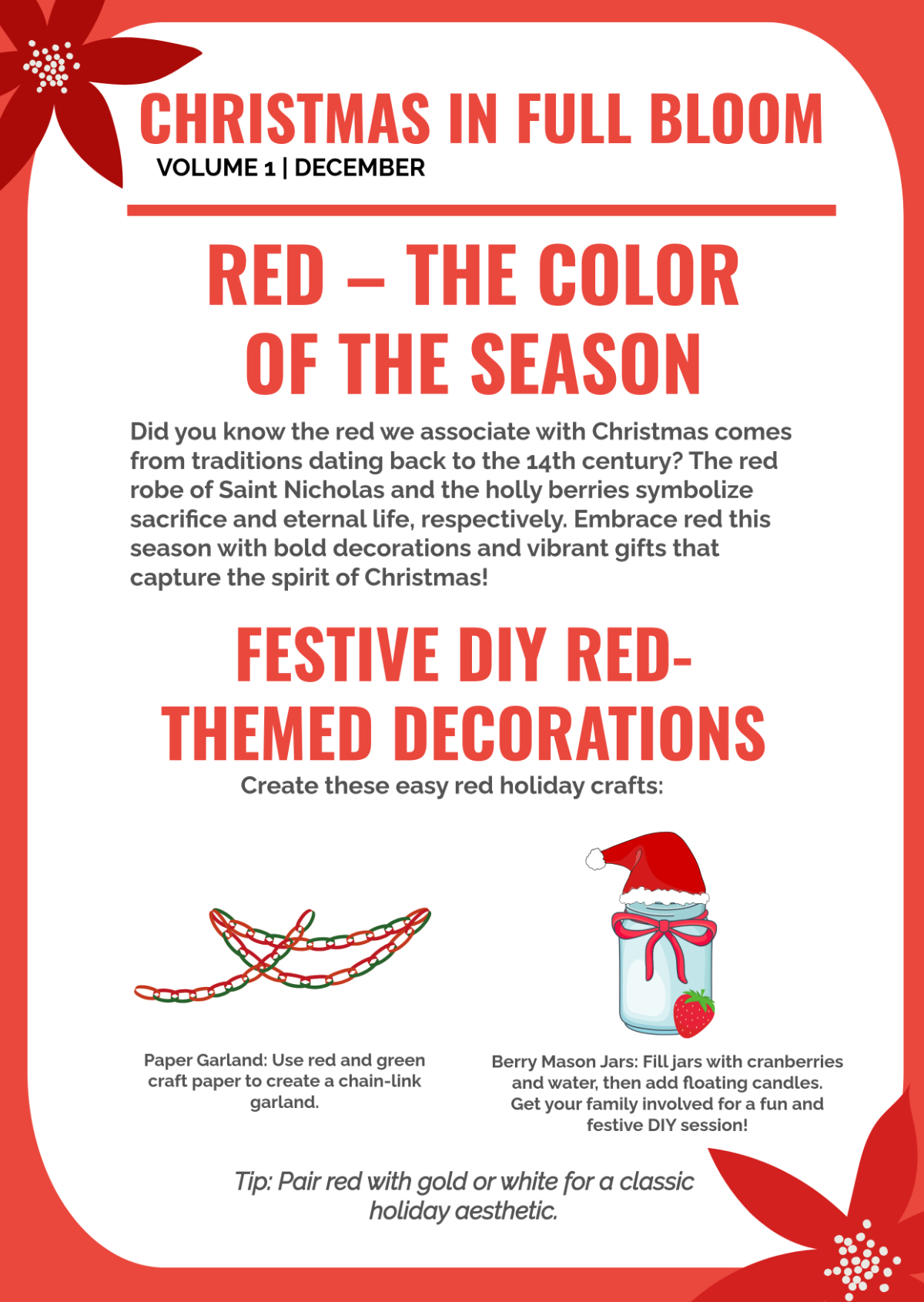 Free Red Christmas Newsletter Template To Edit Online with regard to Christmas Newsletter Template Free Printable