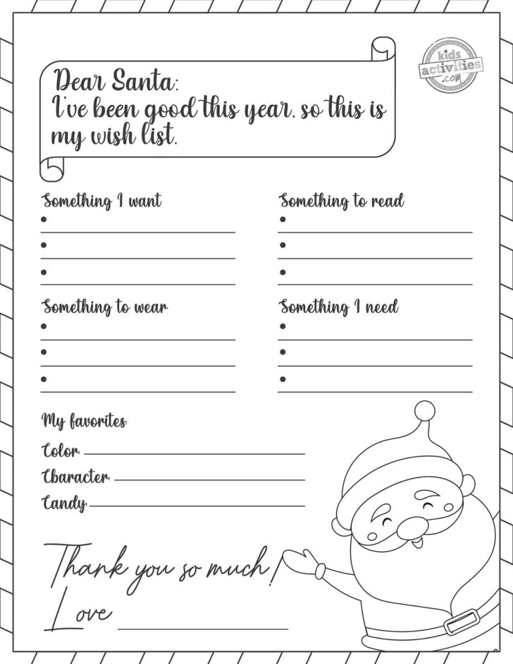 Christmas List Coloring Template Christmas List Coloring Template