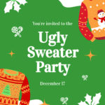 Free Ugly Sweater Templates To Edit Online Intended For Christmas Sweater Invitation Template Free