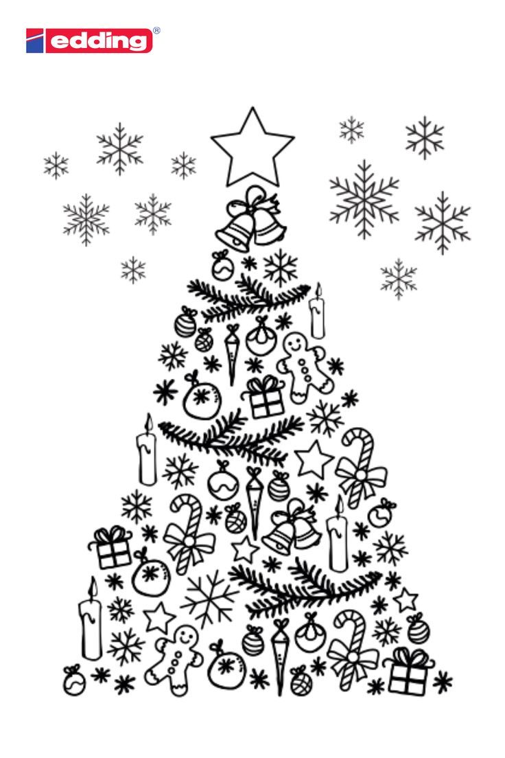 Free Window Drawing Templates: Christmastree pertaining to Christmas Tree Drawing Template