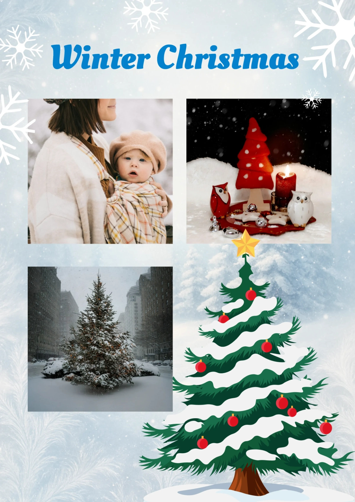 Free Winter Christmas Photo Collage Template To Edit Online in Christmas Photo Collage Template Free