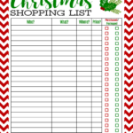 Freebie Printable Christmas Shopping List   Mom 4 Real Intended For Christmas Shopping List Template Free